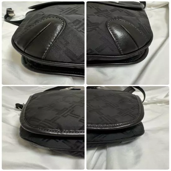 Rare Item Tumi Shoulder Bag All Over Pattern Nylon Leather Black