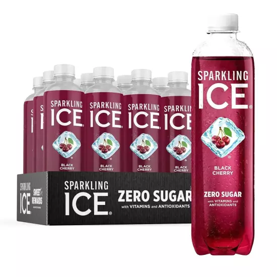 Sparkling Ice, Black Cherry Sparkling Water, Zero Sugar Flavored Water, with Vit