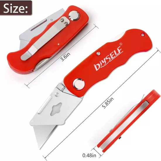 4 Pk Blade Razor Knife Box Cutter Folding Utility Knife Quick Extra10 Blades