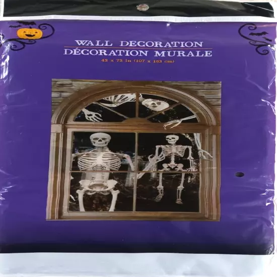 Halloween Wall Mural Skeleton Happy Halloween Horror Scary 42 x 72" Decoration 