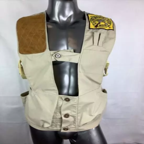 10-X Sport Clothing Hunting Sporting Clays Shooting Vest W/ Gun Club Patch Sz 36