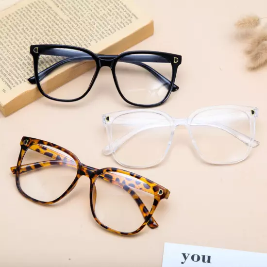 Fake Square Frame Clear Lens Geek Glasses UV Protection Nerd Unisex Fashion US ღ