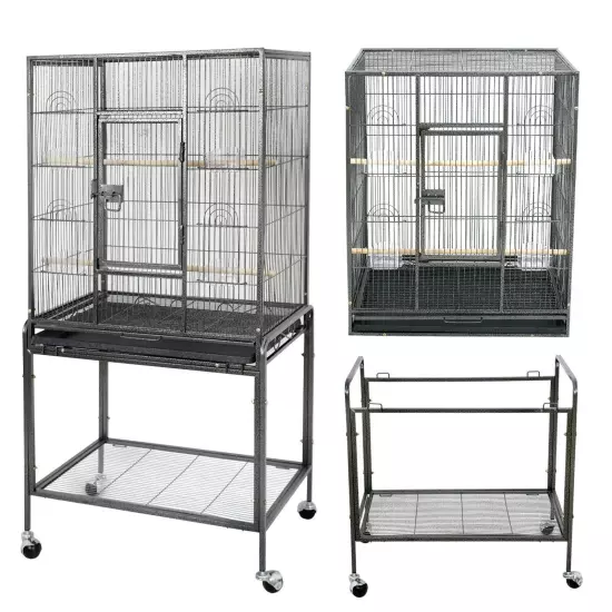 Multiple Sizes Rolling Bird Cage for Small Parrot Cockatiel Parakeet Cage Play