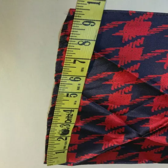 Hankie Scarf Houndstooth 80s VINTAGE red handkerchief ROYAL Blue LARGE PRINT 