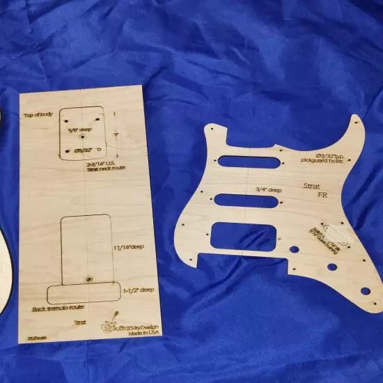 Custom Strat Style HSS Guitar Body Template 4strat Neck Orig Floyd Rose