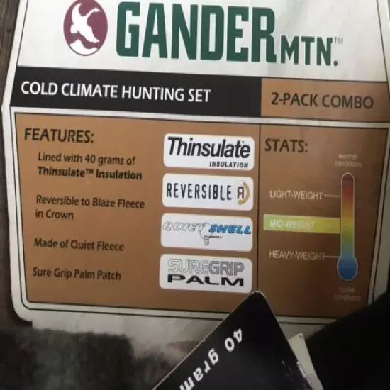 Gander MTN - Fleece Beanie & Gloves - XL - Hunting Set - Blaze Reversible