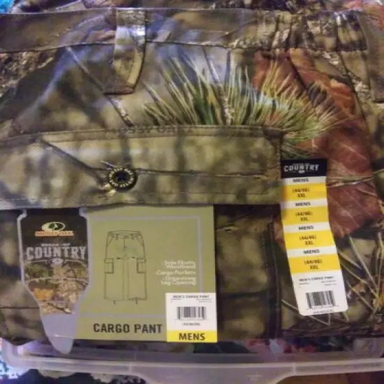 Mossy Oak Mens 2XL 44-46 6-Pocket Cargo Hunt/WorkPants Break Up Country Camo NWT