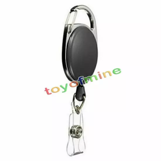 Recoil Retractable Yo Yo Key Ring PULL CHAIN Belt Clip ID CARD Holder Ski Pass