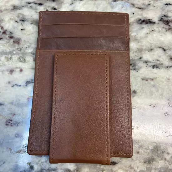 Ili New York 7770 Leather Money Clip Card Holder RFID Blocking NWOT