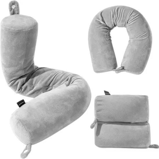 Comfort Travel Pillow Memory Foam Neck Pillow with Breathable Eye Mask Ear Plugs