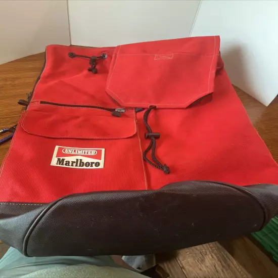 Marlboro Unlimited Drawstring Red Duffel Shoulder Bag Backpack LRG Vintage 90’s