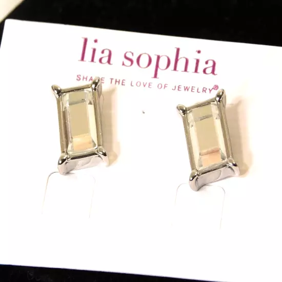 Beautiful Lia Sophia FAIREST OF THEM ALL Earrings, Silver, Cut Crystals, NWT