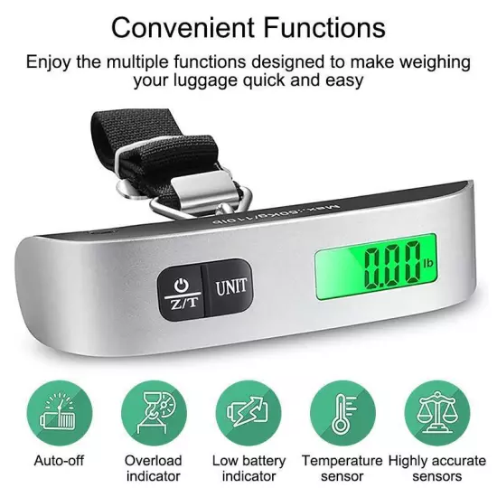 Portable Lcd Digital Hanging Scale Luggage Suitcase Baggage Weight Travel Scales