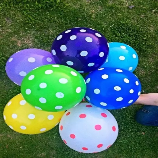 50 Ct 12inches Polka Dot Balloons Rainbow Assorted Latex Party Balloon Decora...