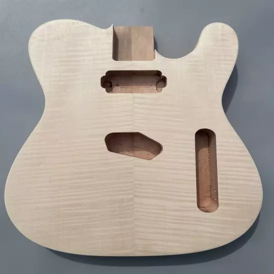 Unfinished Guitar Body Mahogany Flame Maple Veneer DIY Guitar Replacement TL