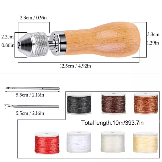 Leather Sewing Awl Thread Kit Speedy Stitcher Hand Sewing Machine Tool Repair