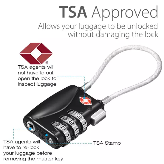 2-5Pack TSA Approved Luggage Locks Padlock for Travel Bag, Suit Case, Lockers