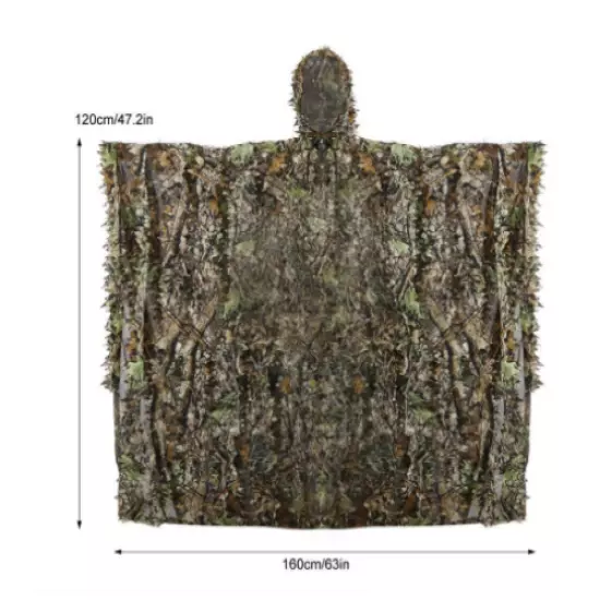 Tactical Leaf Poncho Camouflage Military Hunting Ghillie Suit 3DMaple Leaf Cape