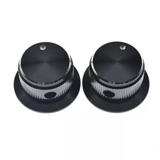 2-Pack Set Screw Metal Pot Knobs Top Hat Bell Knobs for Strat/Les Paul/SG Guitar