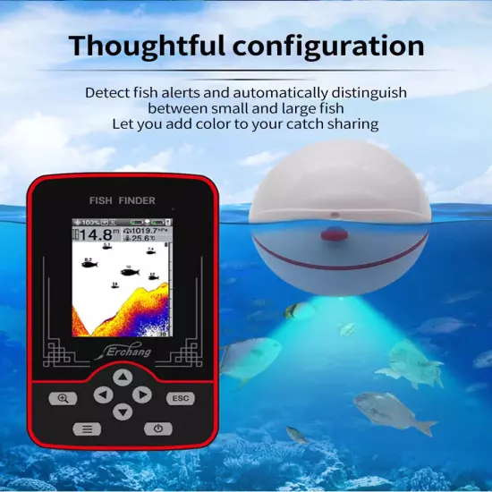 3D Intelligent High Power Sonar Fish Finder - Wireless Fish Finder Detector Ball