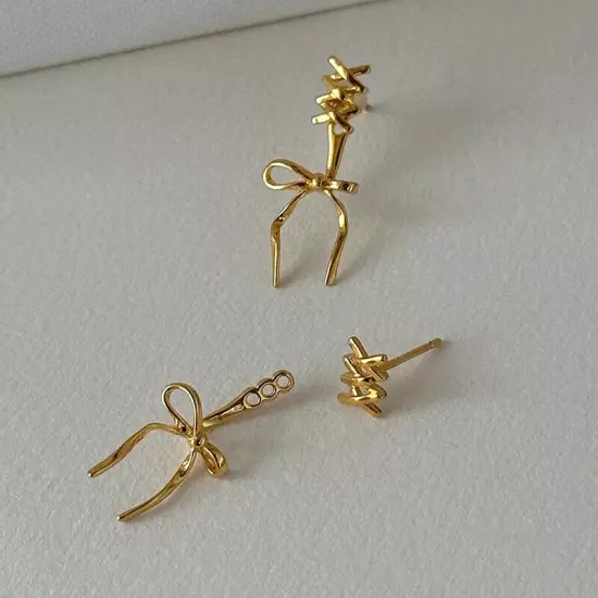 1Pair Fashion Simple Bowknot Earrings Sweet Trendy Elegant Stud Earrings Gifts