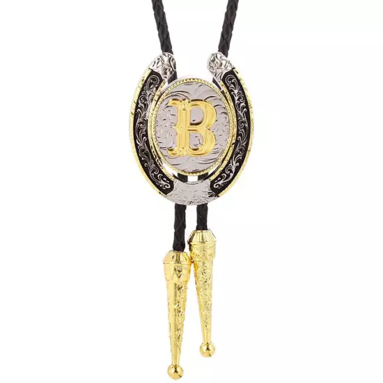 Bolo Tie for Men- Golden Initial Letter A to Z Western Cowboy Bolo Tie for Women