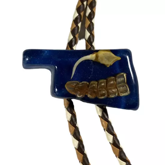 Rattlesnake Rattle & Fang in Oklahoma Resin Bolo Neck Tie Western Cowboy Snake 