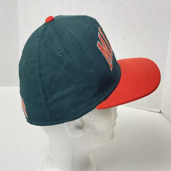 Vintage Miami Hurricanes Fitted Hat Starter Wool The Natural Size 6 7/8