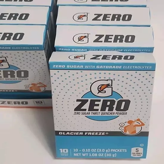 Gatorade G Zero Glacier Freeze Sugar Free Powder Sticks 6 Boxes (60 Sticks)