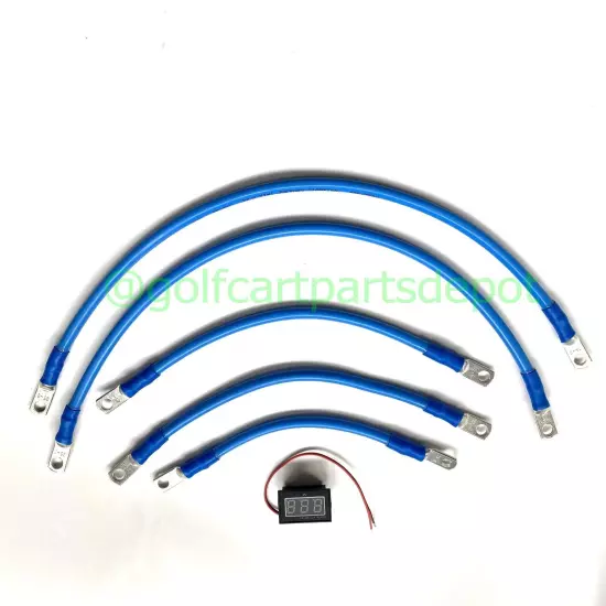 4 Awg Club Car Precedent Golf Cart Battery Cable Set 4 Awg 8 VOLT 2004-UP BLUE