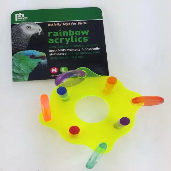 PET BIRD ACRYLIC PERCH RINGS PEGS TOY FUN ACTIVITY FOR CAGE MEDIUM TO LARGE