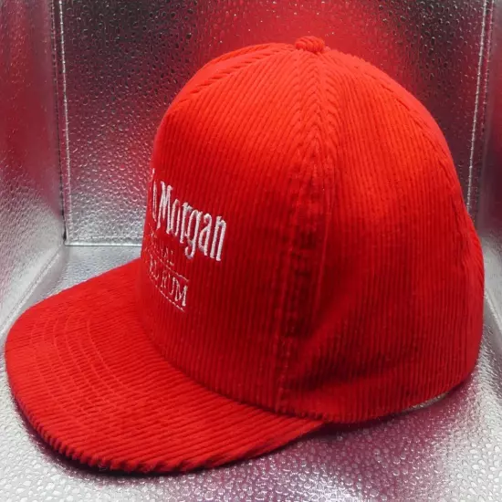 Corduroy Captain Morgan Original Spiced Rum Snapback Hat Cap Red White Alcohol