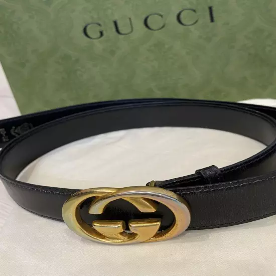 GUCCI Beauty GG Leather Belt 80 32