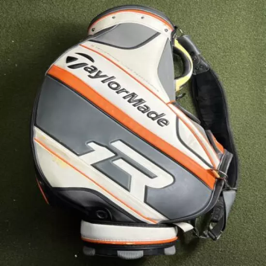 Taylormade R1 Tour Staff Golf Bag Orange White Gray Strap 6-Way Divide