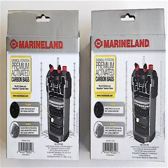 MarineLand Premium Activated Carbon Bags Chemical Filtration in Aquariums 4count