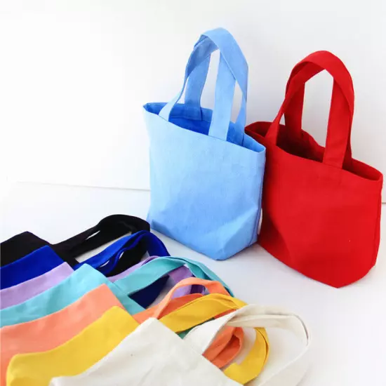 Foldable Shopping Bag Lunch Bags Canvas Tote Small Handbag Grocery Food Storage