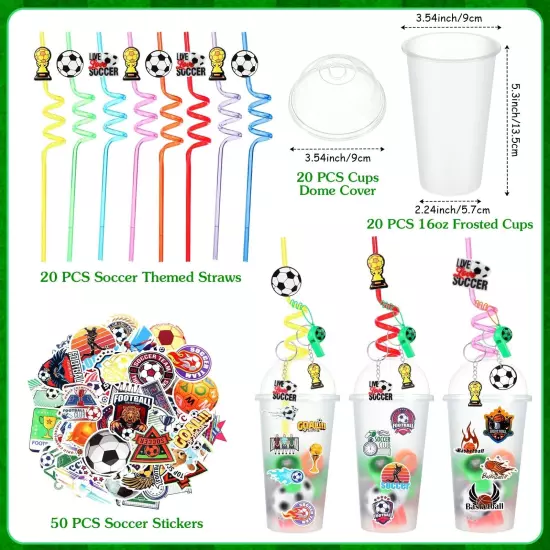 Aoriher 238 Pcs Soccer Party Favors Gift Cups Filler Set Sport Party Favors S...