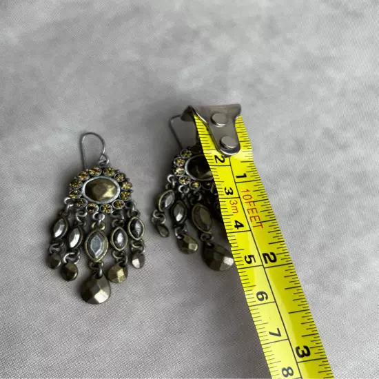 Vintage Dangle Silver Tone Earrings Waterfall