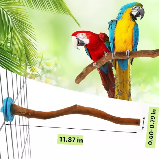 Parrot Perch for Cage Natural Wooden Bird Perch Stand Branch 2PCS Wood Parrot...