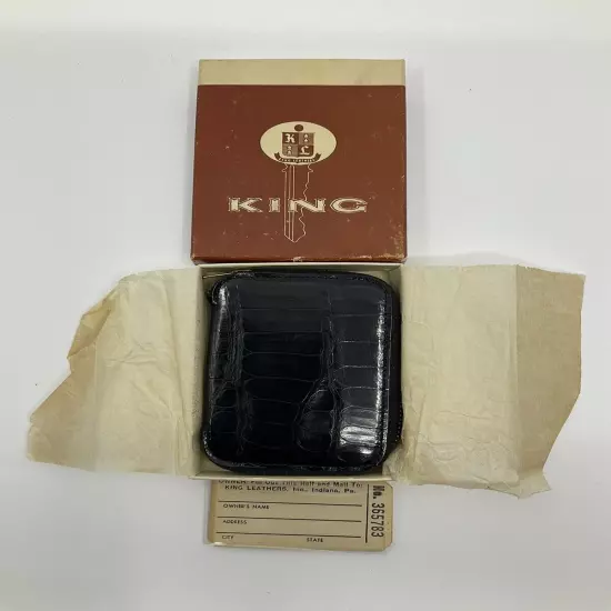 Vintage King Black American Alligator Key Case New Old Stock