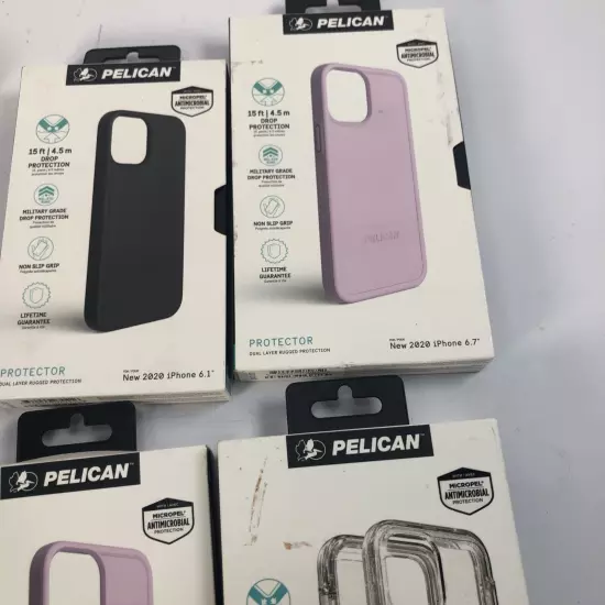 Lot of 4 -Pelican Protector Slim Rugged Case for 2020 iPhone (1) 6.1", (3) 6.7"