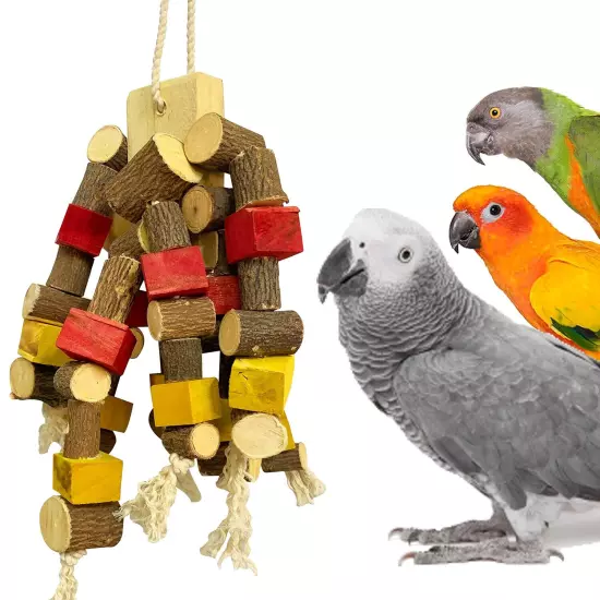 Non-Toxic Edible Colored Chewing Toy for Conures, Senegal Eclectus & Other Birds