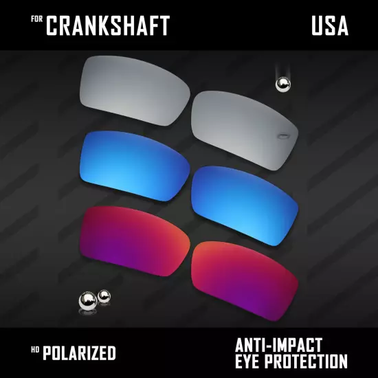 Anti Scratch Polarized Replacement Lenses for-Oakley Crankshaft OO9239 Options