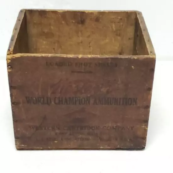 Western CARTRIDGE CO. EAST VINTAGE 12 Ga Wood Ammo Box 