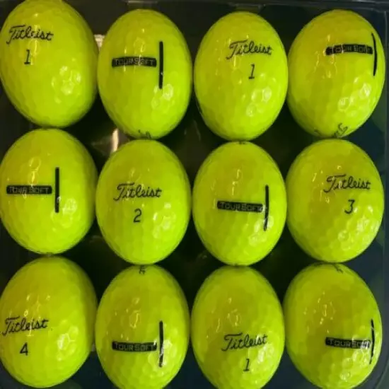 100 TITLEIST TOUR SOFT YELLOW 5AAAAA MINT GOLF BALLS **FREE SHIPPING**