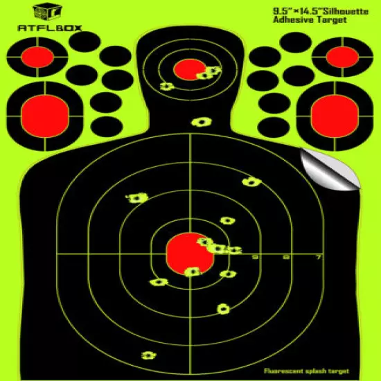 Shooting Range Paper Target Splatter and Self Adhesive 9.5''*14.5'' QTY 25Pcs