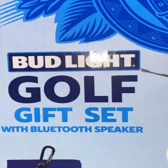 Bud Light Golf Gift Set W/Bluetooth Speaker, Club Towel, 20 Golf Fees, 2 Balls