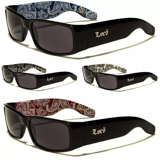 Locs Sunglasses - Og Wrap Around Frame / Square Lens - Bandanna Print UV 400