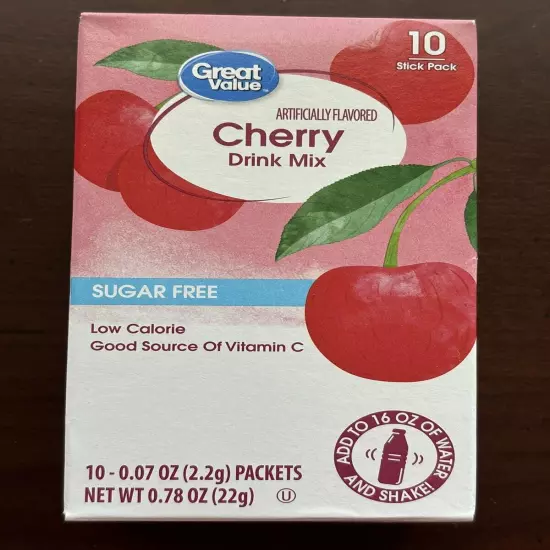 Cherry Sugar Free Drink Mix Individual Packets to go