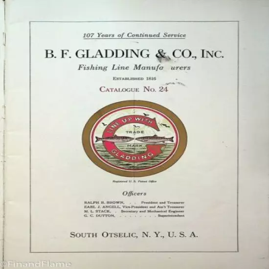 Vintage #24 1923 Gladding Antique Fishing Line Catalog 1919 Price List SJE349